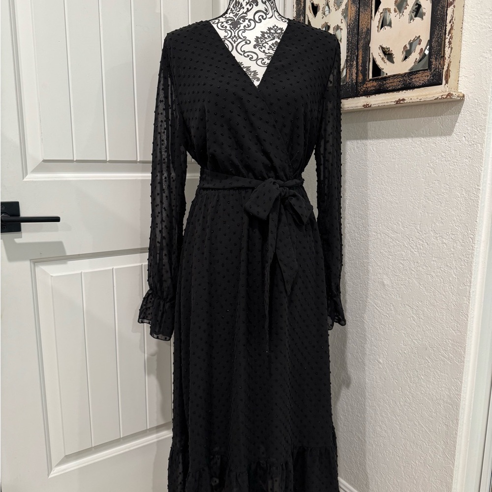 Elegant Black Wrap Dress